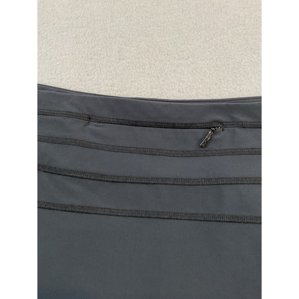 Athleta Womens Black Athletic Skort Side Zip Back Pocket Size 12 Golf Tennis - Picture 8 of 8